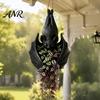 Resin Bat Succulents Pot Hanging Plant Pot, Gothic Planter, Halloween Decorative Flower Container for Trailing Vines, Artificial Plants, Indoor