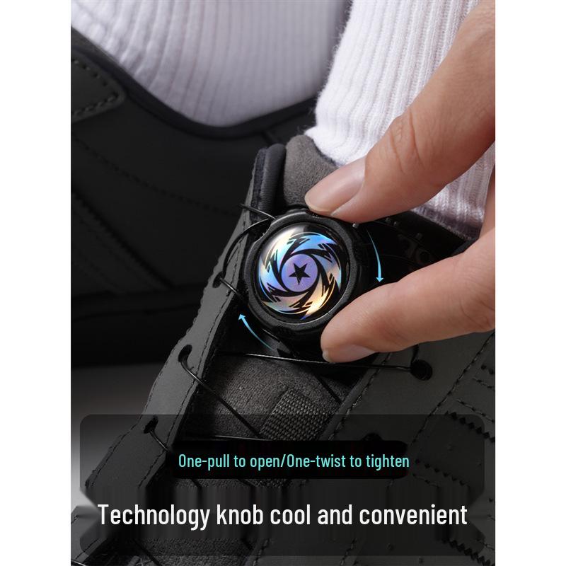Rotating Button No-Tie Steel Wire Shoelaces for Sneakers and Football Shoes