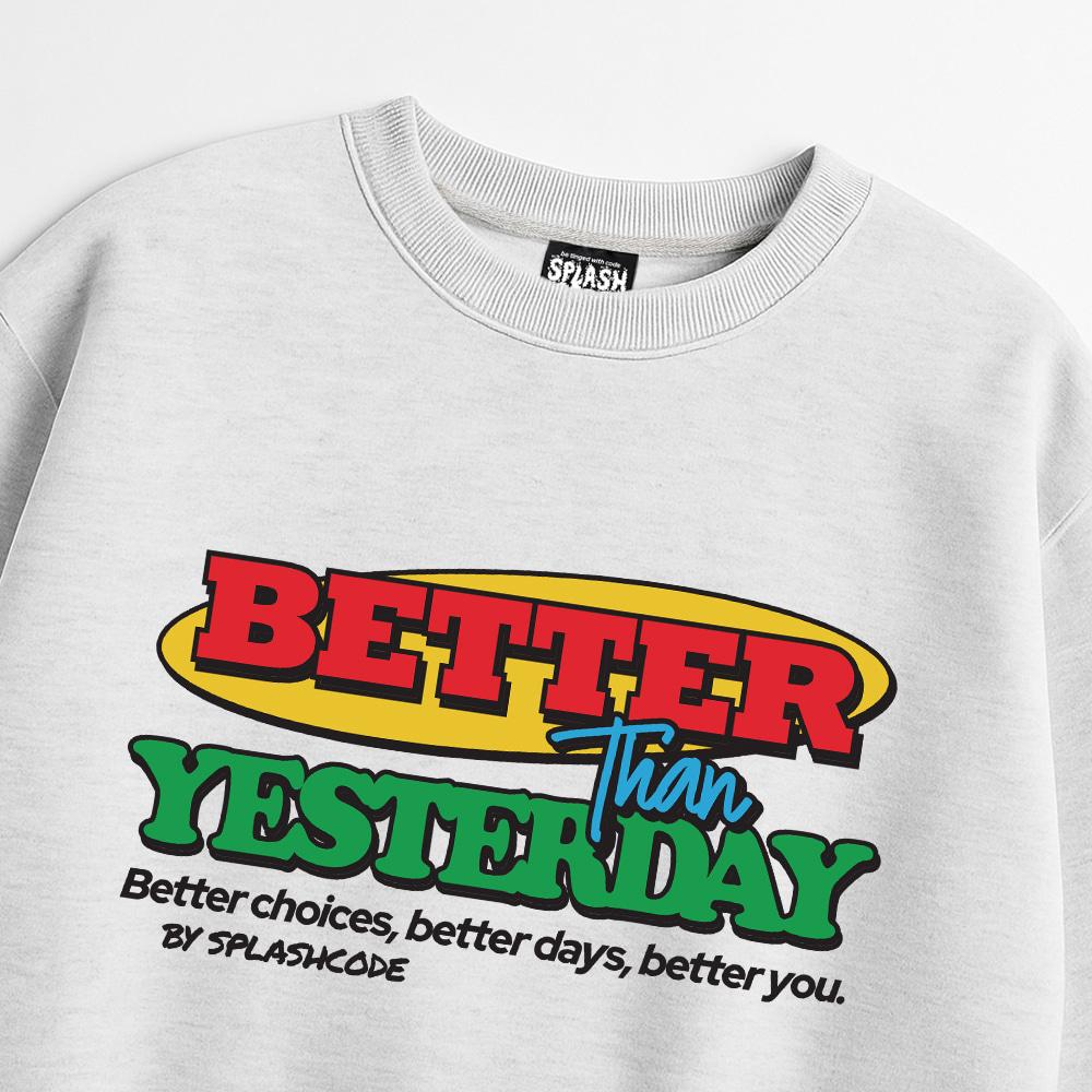 Seupeullaesikodeu Heavy Crewneck Sweatshirt Melange White - Better Than Yesterday