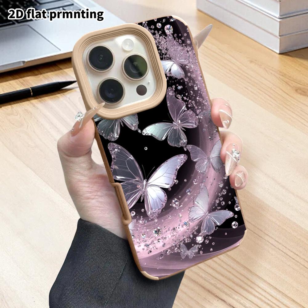 Phone Case: 2D Flat Lambskin Suitable for iPhone 18, 17, 16, 15, 14, 13 Pro Protective Cases, Pink Teddy Bear, Christmas and Halloween Gifts