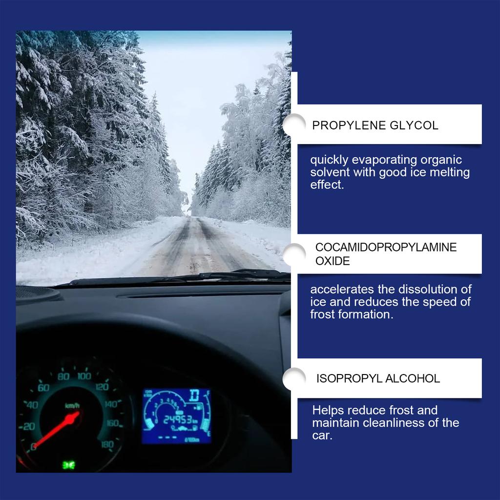 RAYHONG Car Ice Melt Spray Car Windshield Cleaner Defogging De-Ice Fast Snow Melt Spray