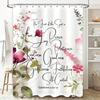 Bright Orange Blue Shower Curtain Decorative Bath Curtains with Floral Print Waterproof Fabric for Bathroom (Size: W72 X L84)