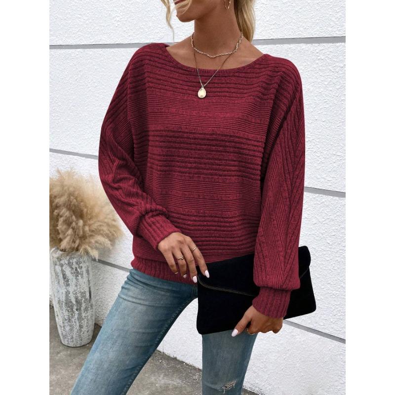 Women's Fashion Casual Spring Autumn Solid Color Print Long Sleeve O-Neck Blouses & Shirts