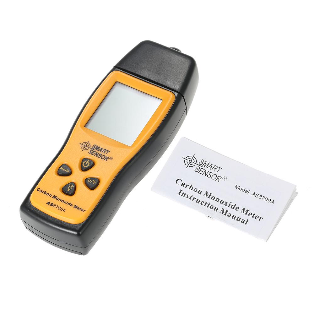 SMART SENSOR Handheld Carbon Monoxide Meter with High Precision CO Gas Tester Monitor Detector Gauge LCD Display Sound