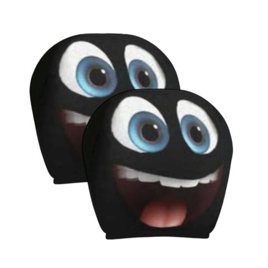 2Pcs Funny Cartoon Car Headrest Covers Easy Installation Car Seat Head Rest Protector