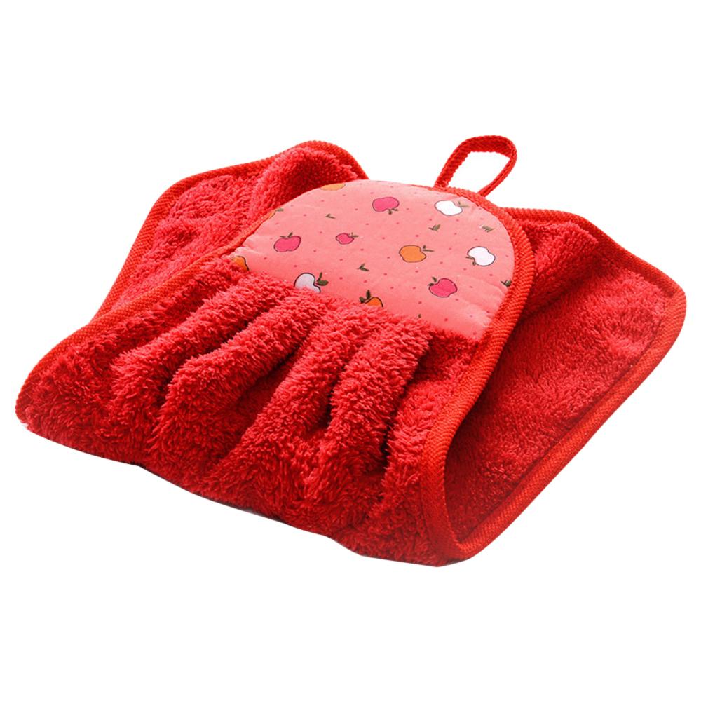 Coral Velvet Hand Towel Hanging Kitchen Hand Dry Towel Fast Dry Soft Dish Wipe Cloth for Kitchen Bathroom Use (7 Color)