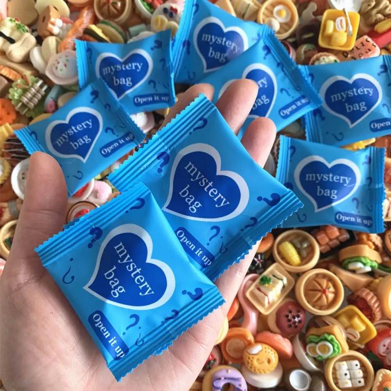 30pcs Diy Mixed Style Blind Bag Mini Food Simulation Cute Blind Box Suitable Children's Toy House Decoration Gift Randomly Sent
