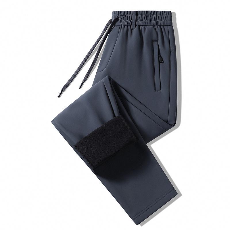 New Autumn/Winter Men's Casual Trousers: Fleece-Lined, Thickened, Warm-Weather Trousers Loose-Fit, Cuffed, Straight-Leg Sports Trousers for Men