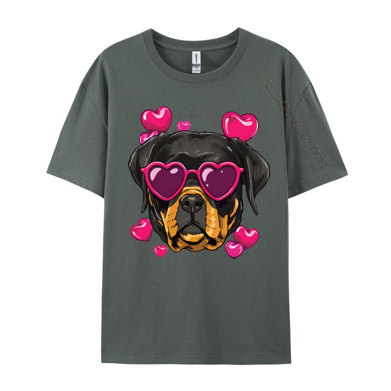 Valentines Day Rottweiler Heart Couple Tshirt Graphic Printed Tshirt Fun Print Romantic Tshirt Luxury Designer