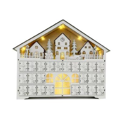 Elegant Christmas Advents Calendar Holiday Countdowns Calendar with 24 Storage Drawers Decoration for Gifts