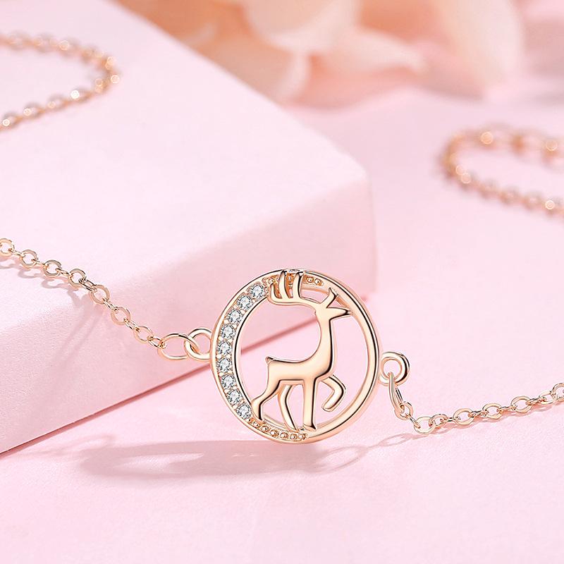 

Shengli Women s Simple Christmas Fawn Bracelet - S925 Sterling Silver Jewelry 925 Sterling Silver