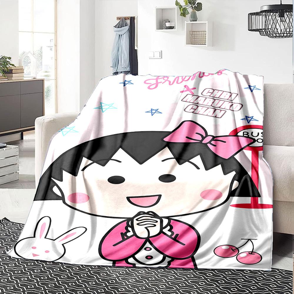 1pc Chibi Characters Collection Flannel Blanket,Ultra Soft Warm Plush Throw for Home Bedroom Bed Sofa Cover Camping Picnic Gift Y7245
