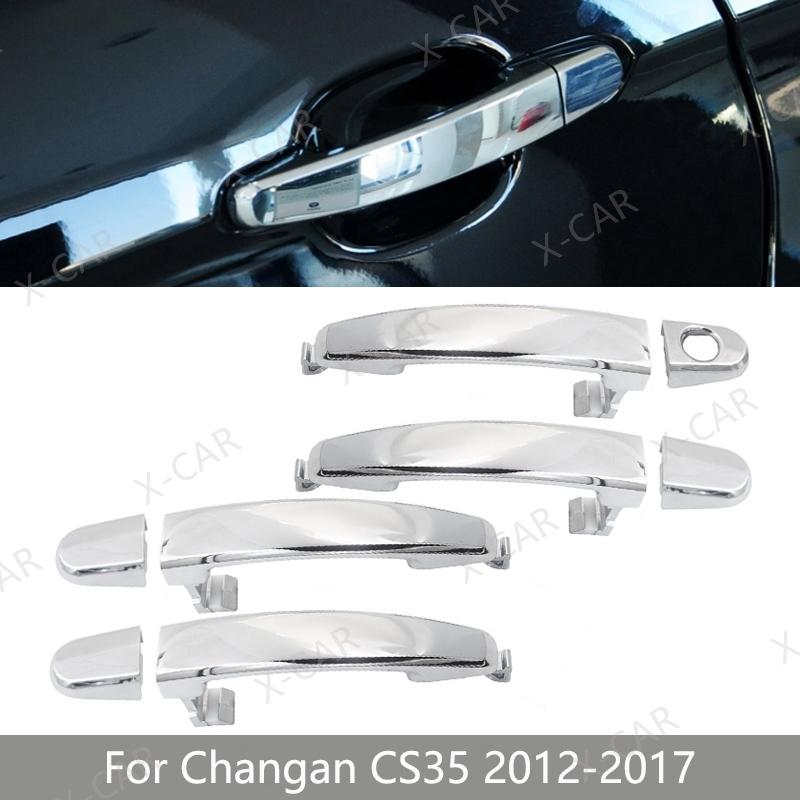 For Changan CS35 2012 2013 2014 2015 2016 2017 Chrome Outer Front Rear Door Handle Exterior Door Handles Cover Cap Lid