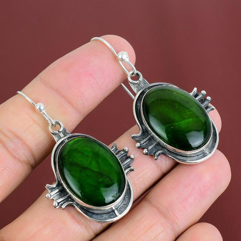 Green Fire Labradorite Earring Gemstone Earrings 925 Sterling Silver Earring Handmade Jewelry Gift For Her Dangle Earring Birthstone Jewelry