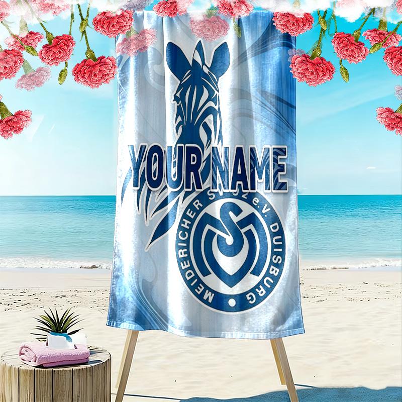 Msv Duisburg Benutzerdefinierter Name Aufdruck Strandtuch Groß Weich Schnelltrocknend Handtuch Für Strand Camping Schwimmen