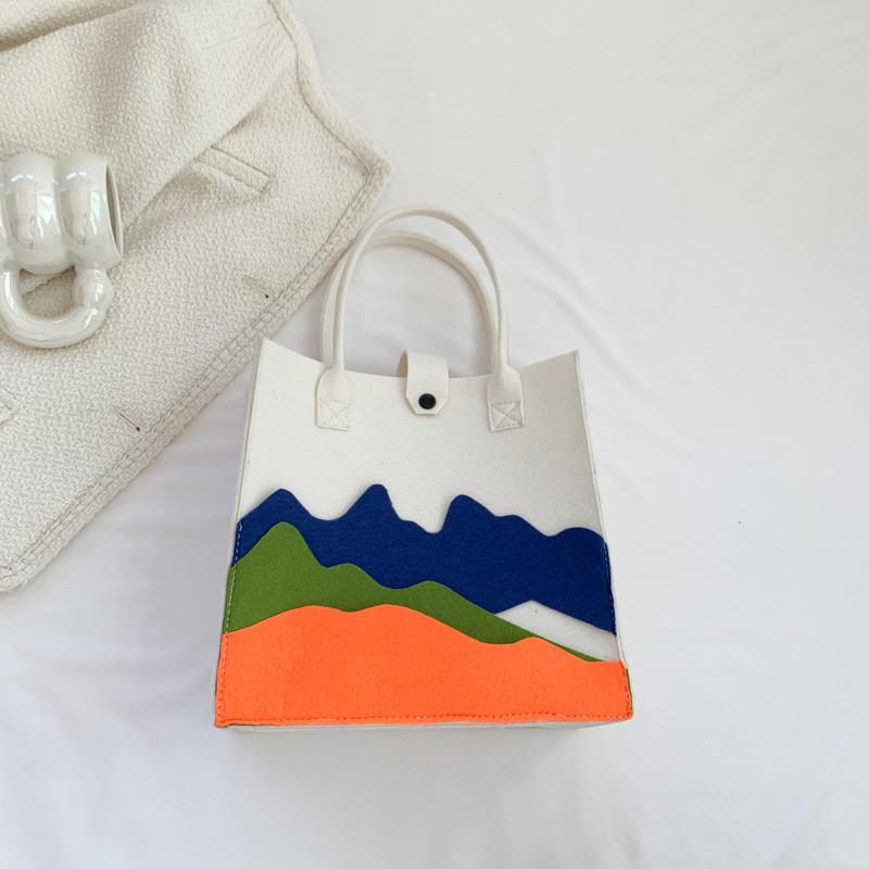 

Contemporary Large Tote Bag For Women Crafted From Soft Felt Material With Trendy Features For Everyday Wear белый