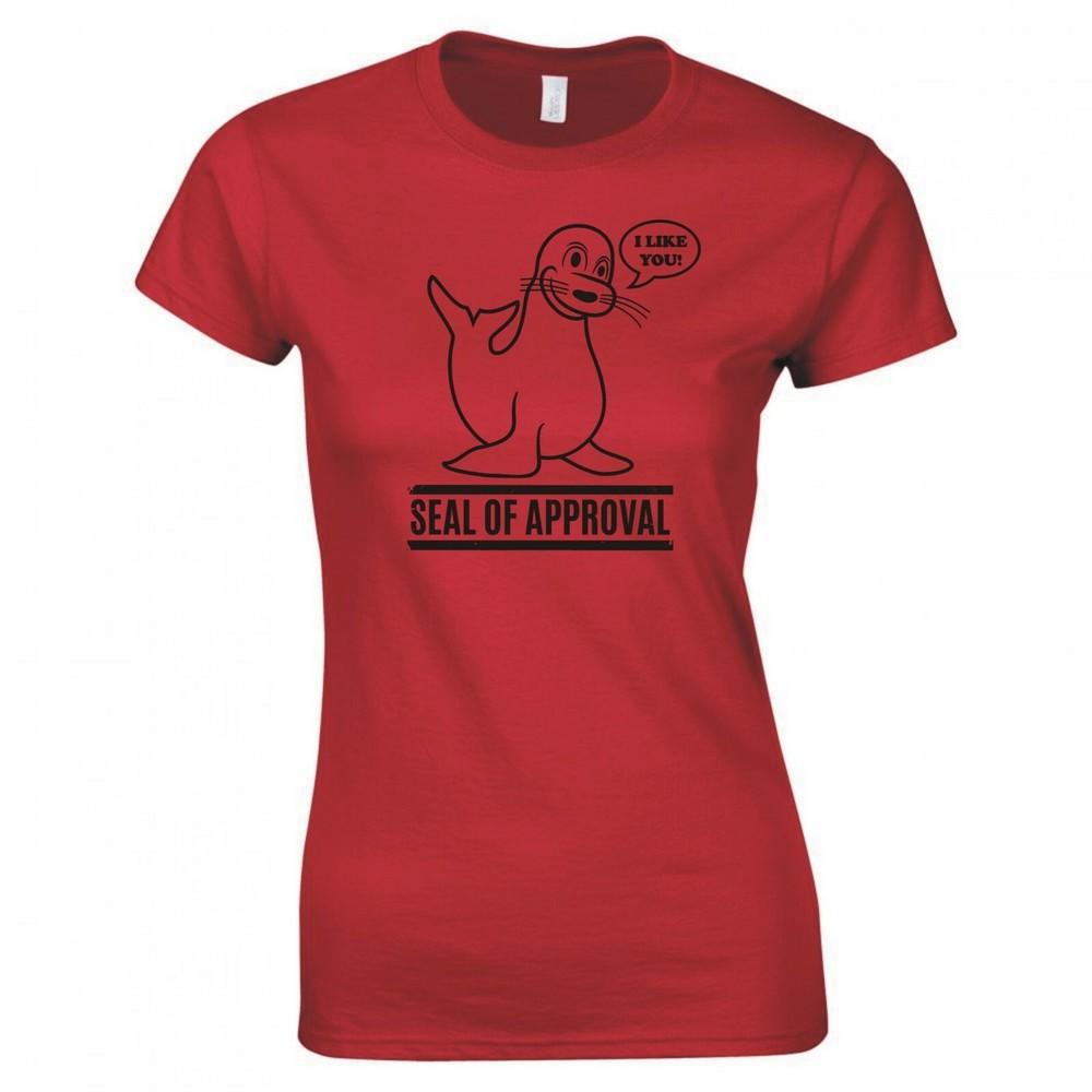 Funny Seal Of Approval Ladies Skinny Fit TShirt S
