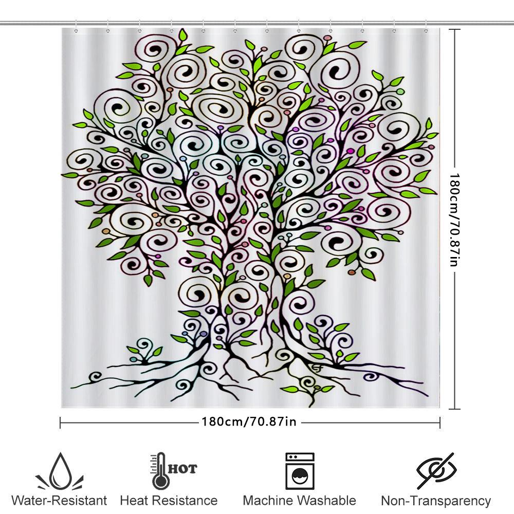 Rideau de douche Arbre Coloré Décoration Moderne Tendance Pour Votre Salle de Bain Fabriqué en Tissu Imperméable Pour une Utilisation Durable
