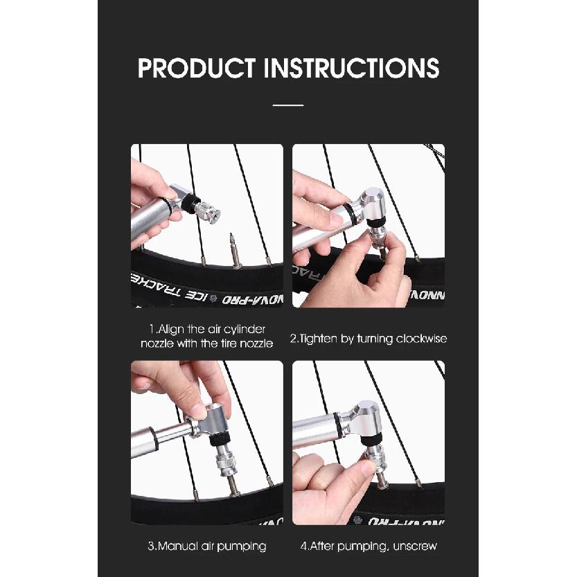 WEST BIKING Portable Bicycle Pump 300PSI High Pressure Bike Air Pump Bike Tire Inflator Schrader Presta Valve Cycling Hand Pump