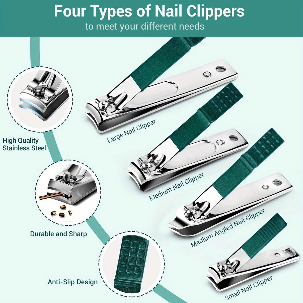 Xiaomi Stainless Steel Nail Clippers and Pedicure Set for Green Nails and Toenails Beauty Tools, Professional Manicure Trimming Kit