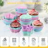24/60 Pcs Silicone Cake Cup Assorted Shapes Baking Cups High Temperature Resistant Bagel Baking Cups for Muffin Jello Cake Tools