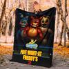 Freddy Bear Flannel Blanket Soft Warm All-Season Throw, Design for Camping, Car Travel, Hiking Sofa, Bed, Office Perfect Gift for Parties