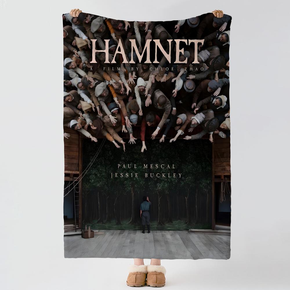 Novel HHamnet Throw Soft Warm Flannel Blanket Multiuse Throw for Bed Sofa Office Air Conditioning Nap Blanket