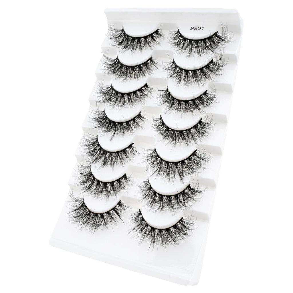7 Pairs Fluffy 3D Eyelashes: Natural, Dense, Exaggerated Mess for a Bold European & American Look