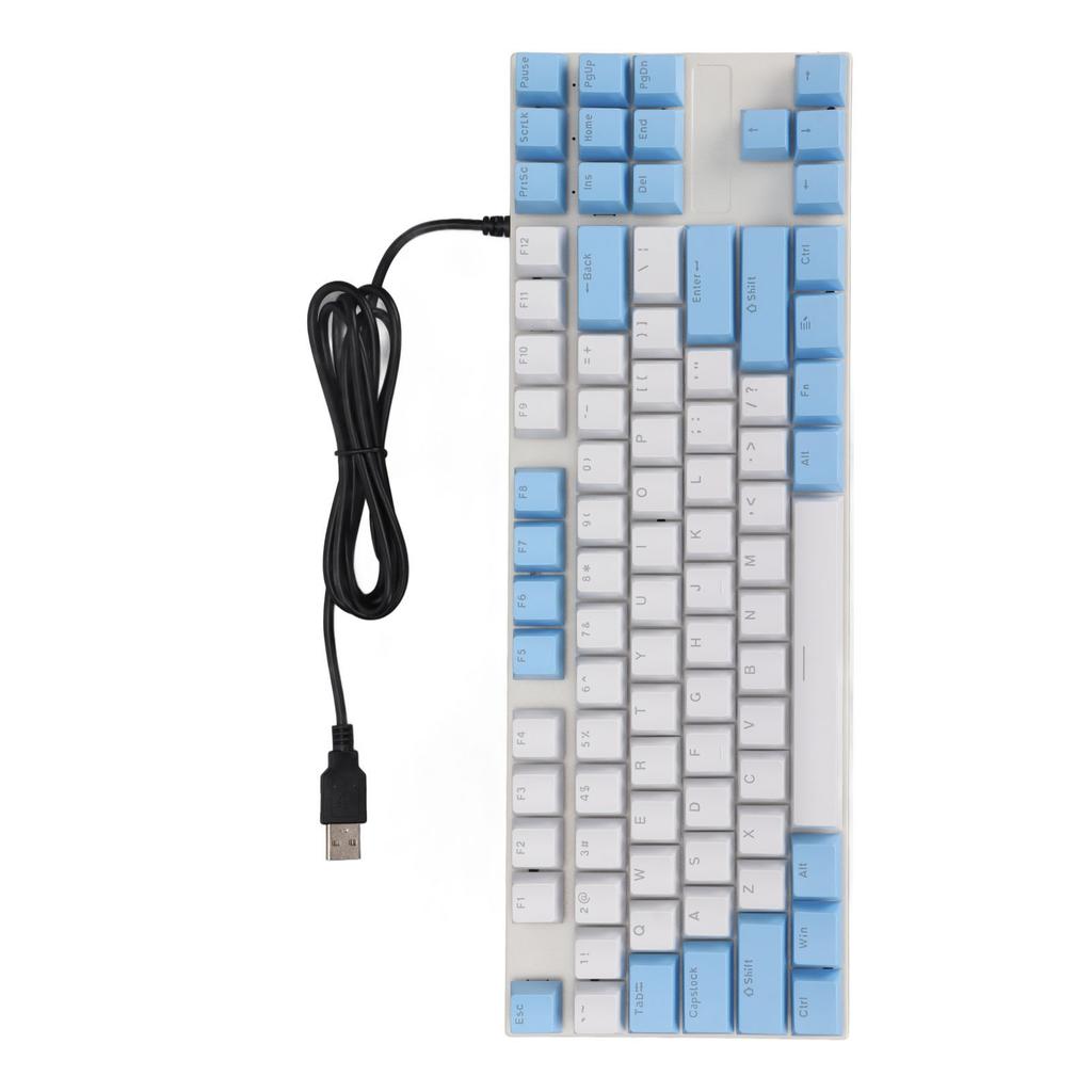 Mechanical Keyboard 87 Keys Blue Ergonomic Multicolor Backlight Design Gaming Keyboard for Typists