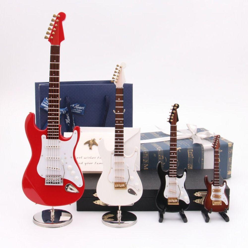 Wooden Mini Wooden Electric Guitar Mini Musical Instrument Model  Room Decoration