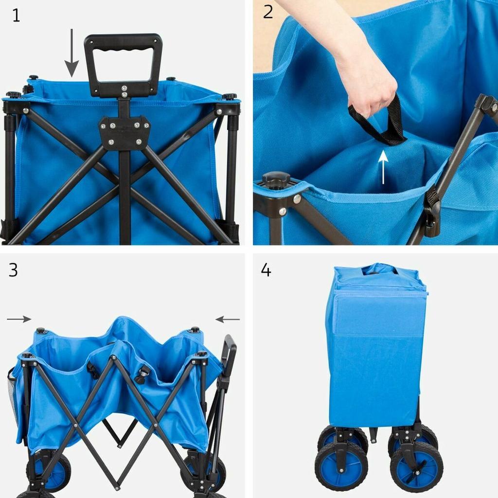 Multi-purpose Cart Aktive Blue Black 88 X 47 X 53 Cm Foldable Beach
