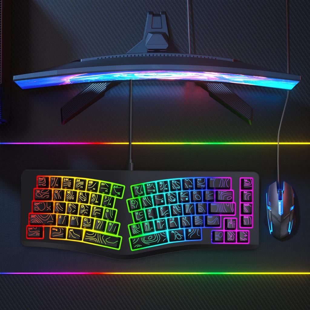G131 RGB Ergonomic Gaming Keyboard, 69 Keys