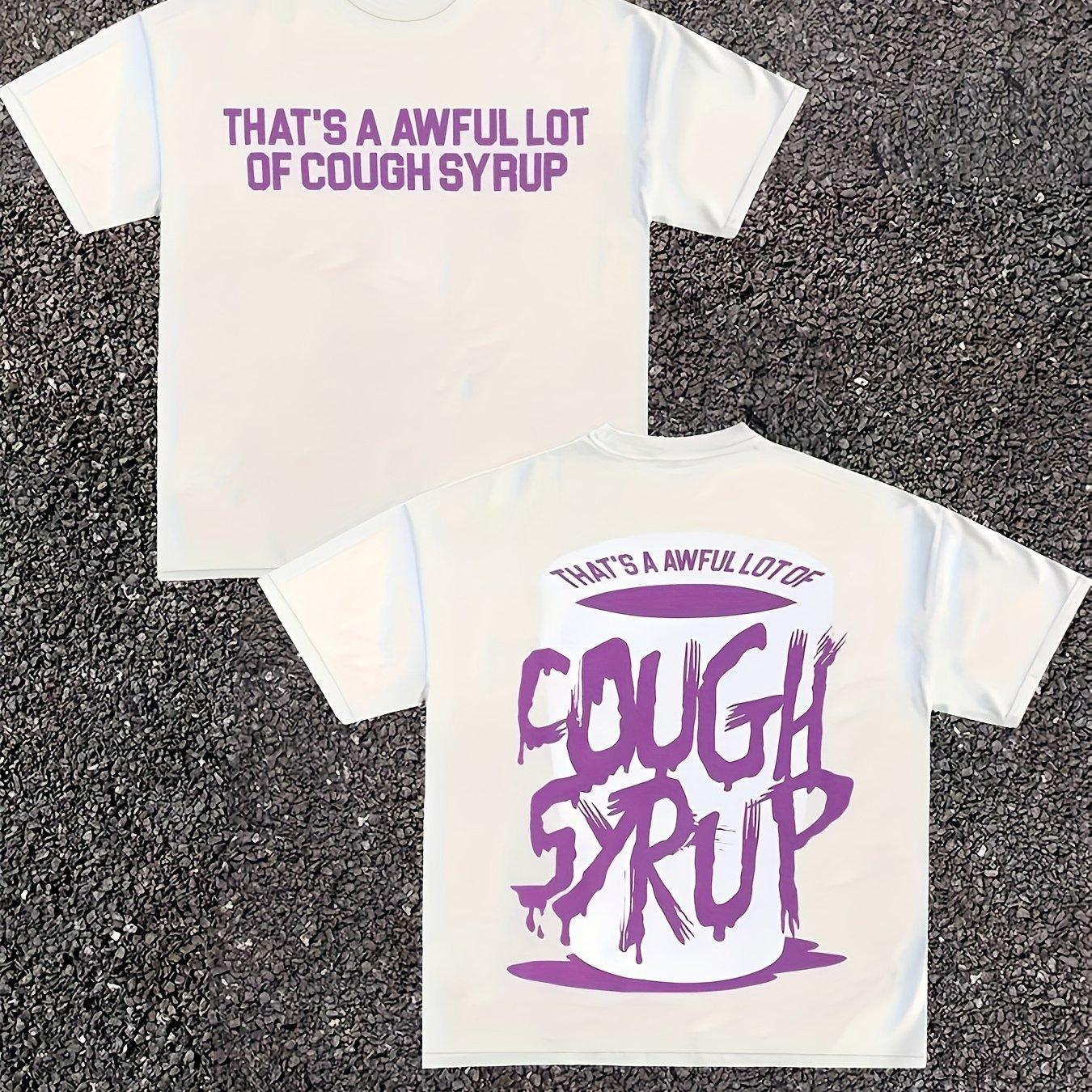 

2025 Men s Casual Summer Pattern T-Shirt Black Crew Neck Lightweight Breathable Sports T-Shirt with A Lot of Cough Syrup Tee 4XL
