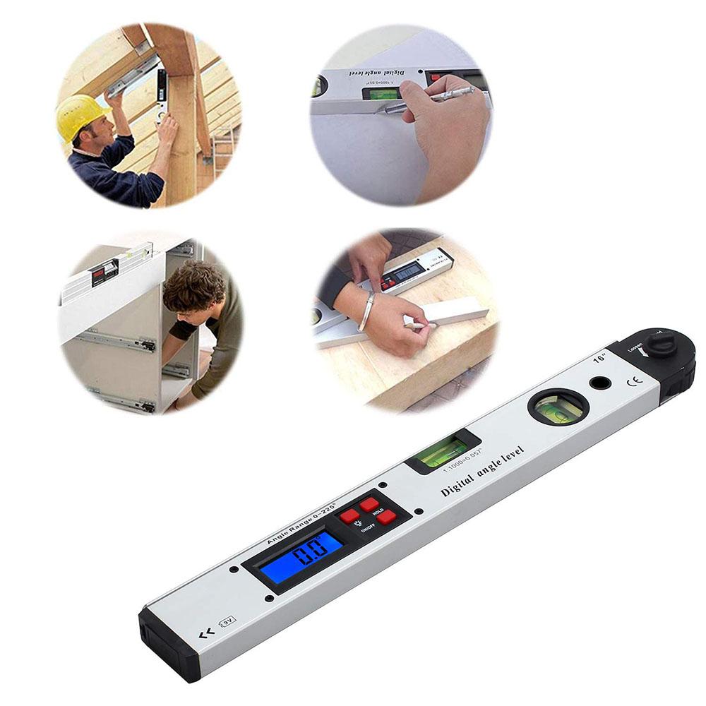 400mm/16inch  0-225 Degree Protractor Spirit Level Digital Angle Finder Gauge Meter Angle Finder With Level Bubble