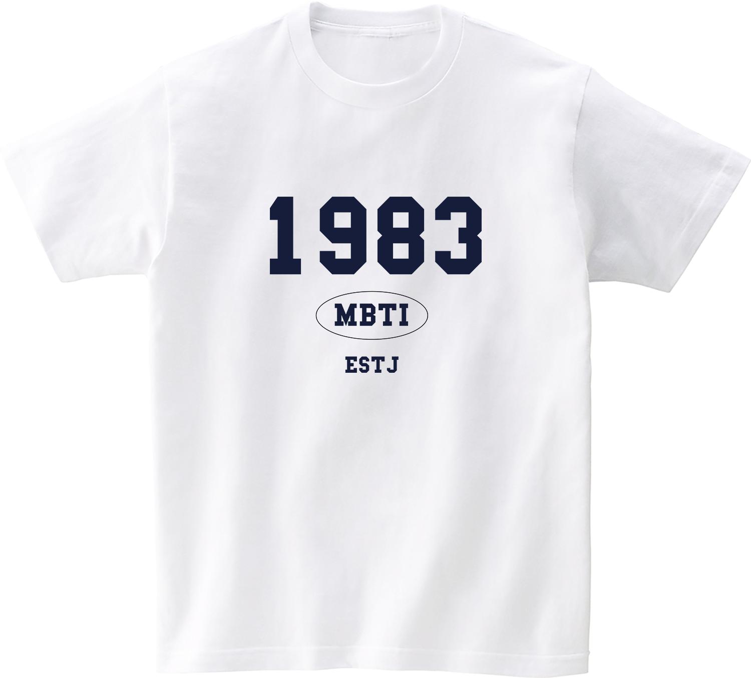 Awesome Us 1983 Mbti Estj Short Sleeve T-Shirt White Xxl/Free