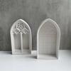 1 Pcs Jewelry Display Holder Tray DIY Dish Mold Church Window Crystal Epoxy Resin Mold Cabinet Storage Box Silicone Mould