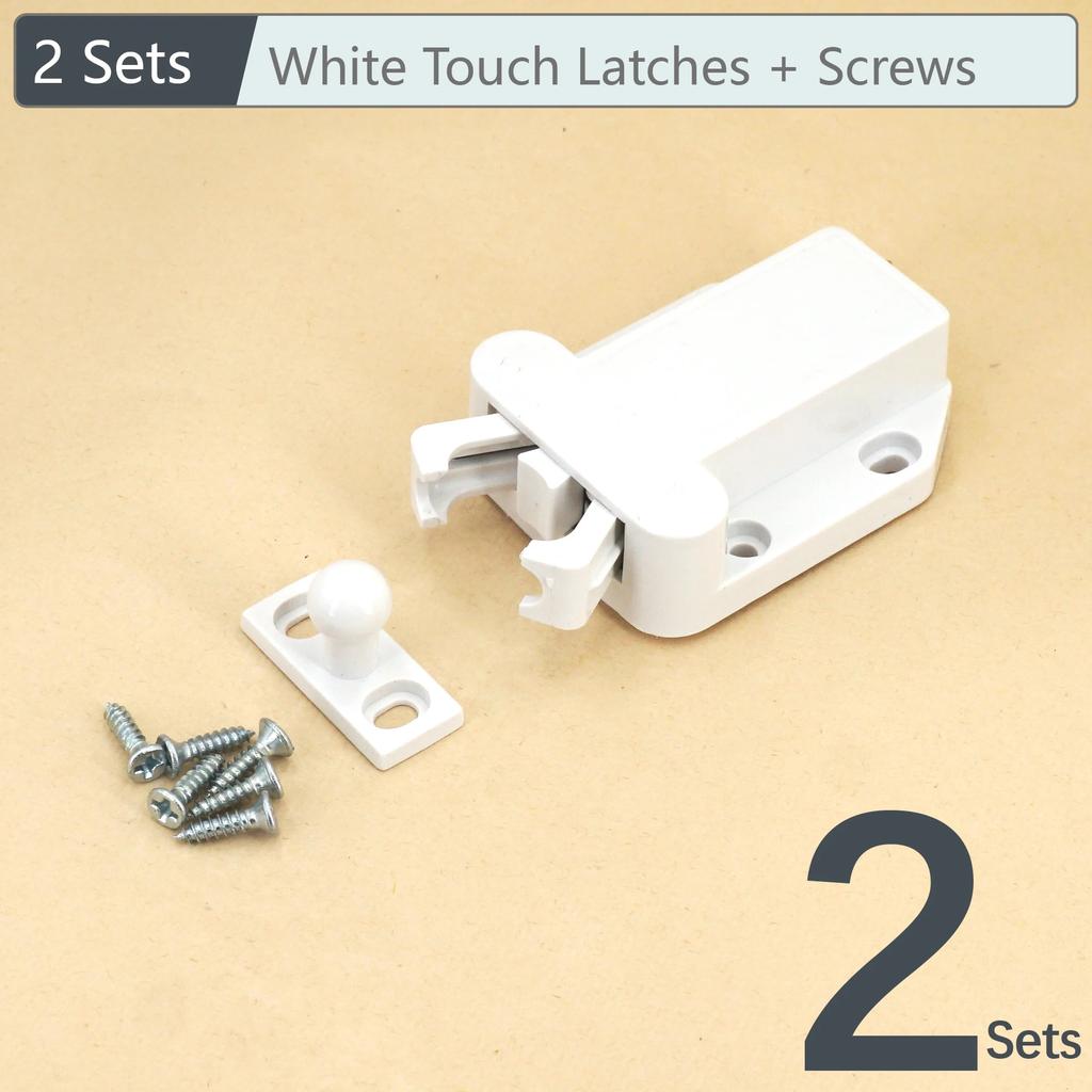 2/4/8 Sets Non-Magnetic Touch Latch Cabinet Door Catch Push To Latch and Unlatch Furniture Cupboard Wardrobe Accessory