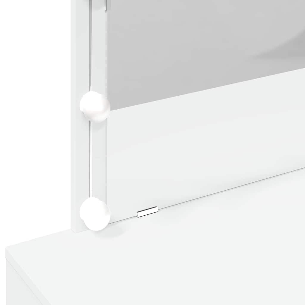 Makeup Vanity Table with LED Lighting White 100 X 40 X 120 Cm