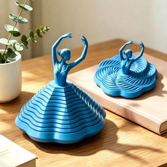 3D Printed Spinning Ballerina Fidget Toy Ballet Dancer Spinner Spiral Sensory Toy for Stress Relief Home Office Desktop Decoration