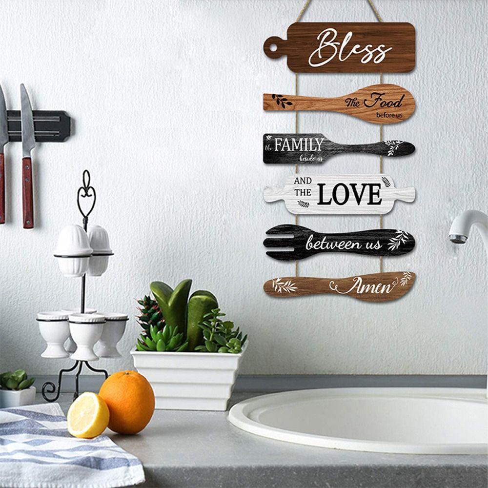 Bless The Food Before Us Wall Art Wooden Hanging Sign Large Wall Hanging Tag  Dining Room Bedroom