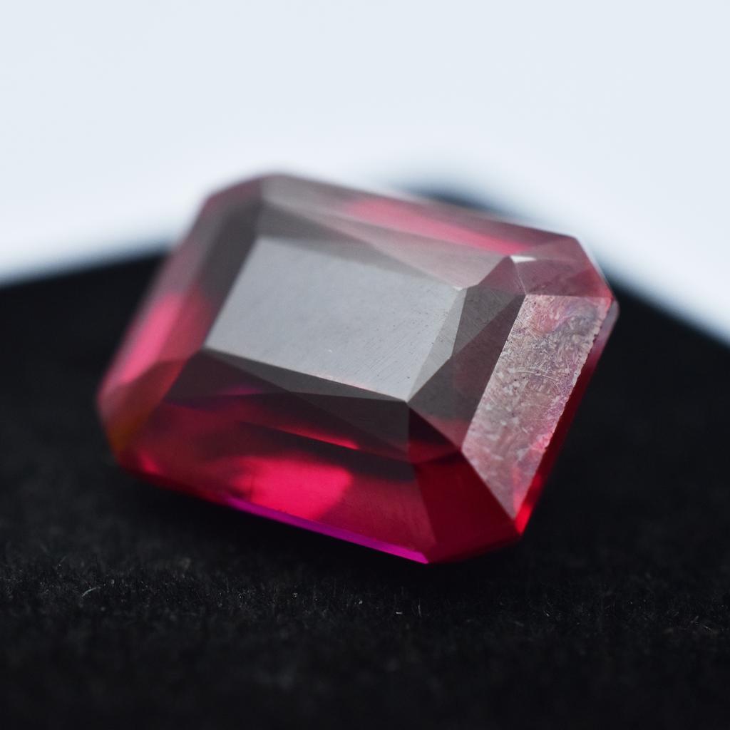Natural Red Ruby Loose Gemstone Emerald Shape 14.40 Ct for Jewelry Making and Gem Collections