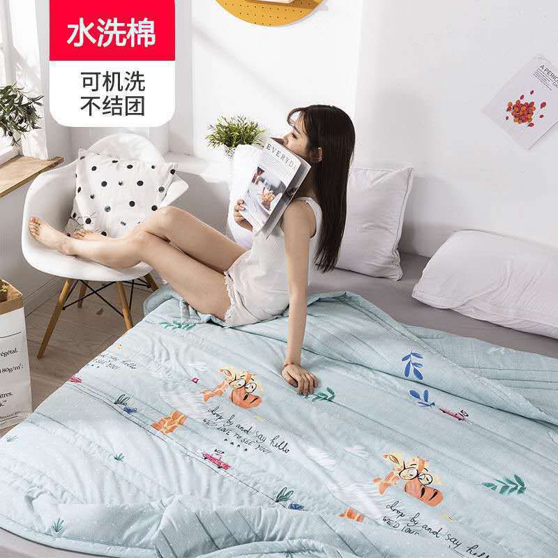Print Summer Cooling Quilt Lightweight Breathable Thin Bedspread Soft Washable Comforter for Bedroom, Sofa, Dorm, All-Season Use