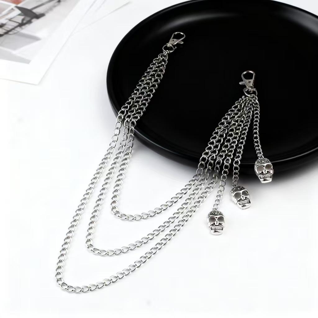 Cross-border Skull Pendant Multi-layer Metal Waist Chain for Women - Trendy Hip Hop Style