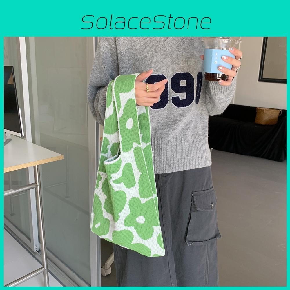 Woven Floral Trendy Knitted Clutch Bag In Soft Polyester For Outings Casual