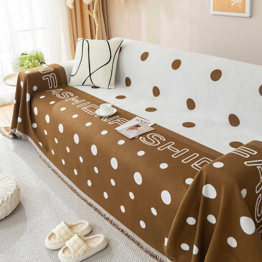 Farbige Kreise Chenille Sofabezüge Stoff Sofadecke Bezug Vollbezug Universal Couch Handtuchbezug Staubdichtes Sofakissen