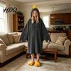 Goose Onesie Costume 1 Set Blanket Hoodie Unisex Cartoon Pajamas Set Oversized Soft Warm Adult Hooded Bodysuit with Yellow Beak Design Winter Party
