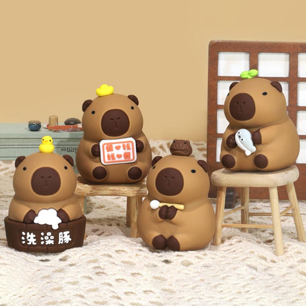 Capybara Sculpture Cute Capybara Animal Ornament Cartoon Capybara Tabletop Decoration Creative Gifts for Friends Kids
