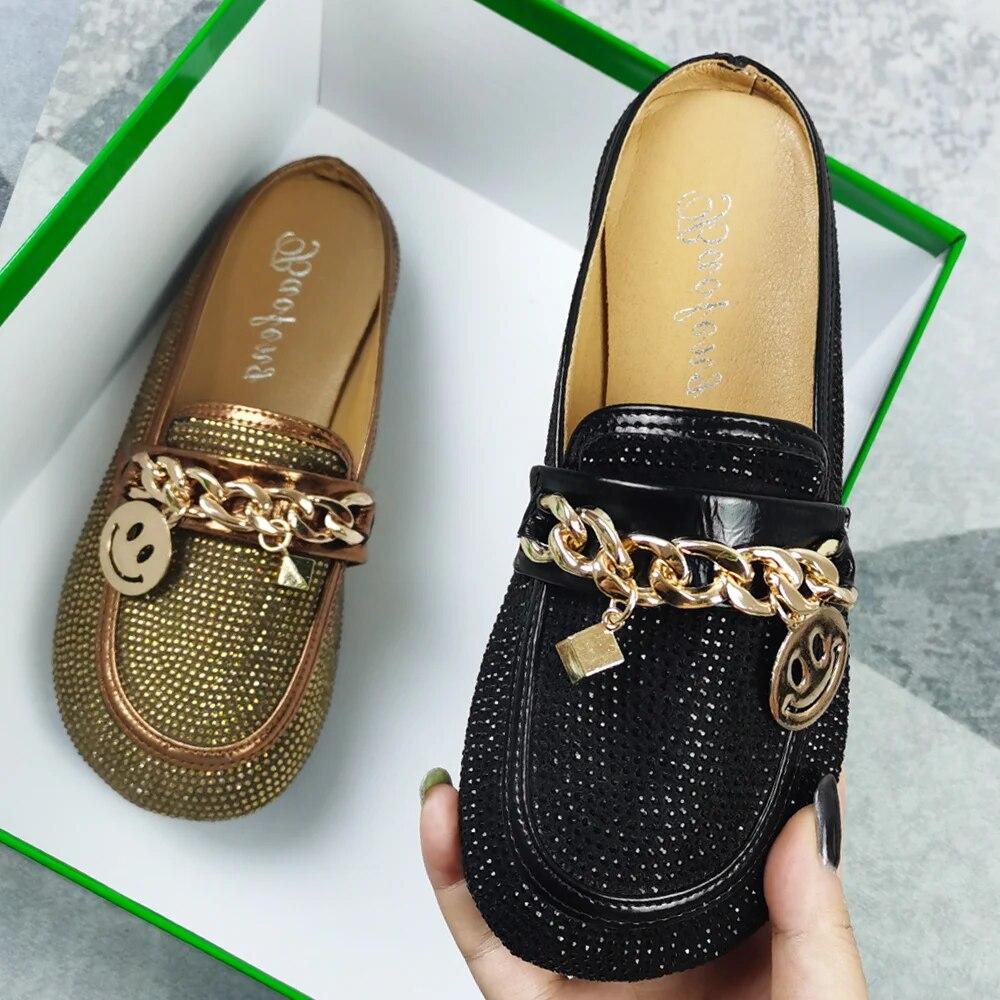 Mode Kristall Bling Maultiere Hausschuhe Frauen Schuhe Weibliche Maultiere Schuhe Runde Low Heels Elegante Schuhe Frau Slipper Casual Schuhe