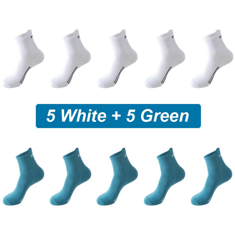 10 pares novos meias masculinas de algodão orgânico respirável meias esportivas casuais atléticas primavera verão para masculino plus size EUR38-45