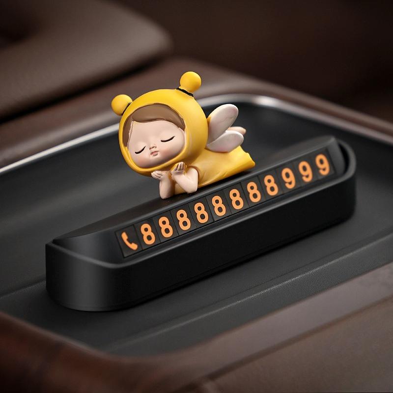 3 Styles Adorable Car Temporary Parking Sign, Vehicle Parking Assistance Phone Number Plate, Interior Decorations